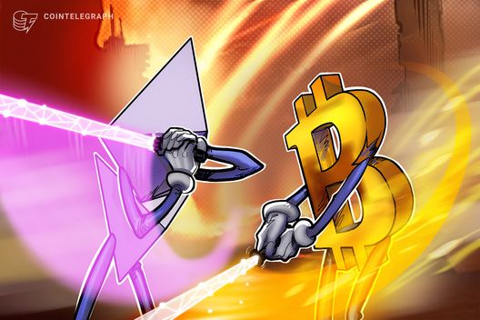 Ether vs. Bitcoin aponta ganhos de 170% à medida que preço do ETH rompe tendência de baixa de 5 meses